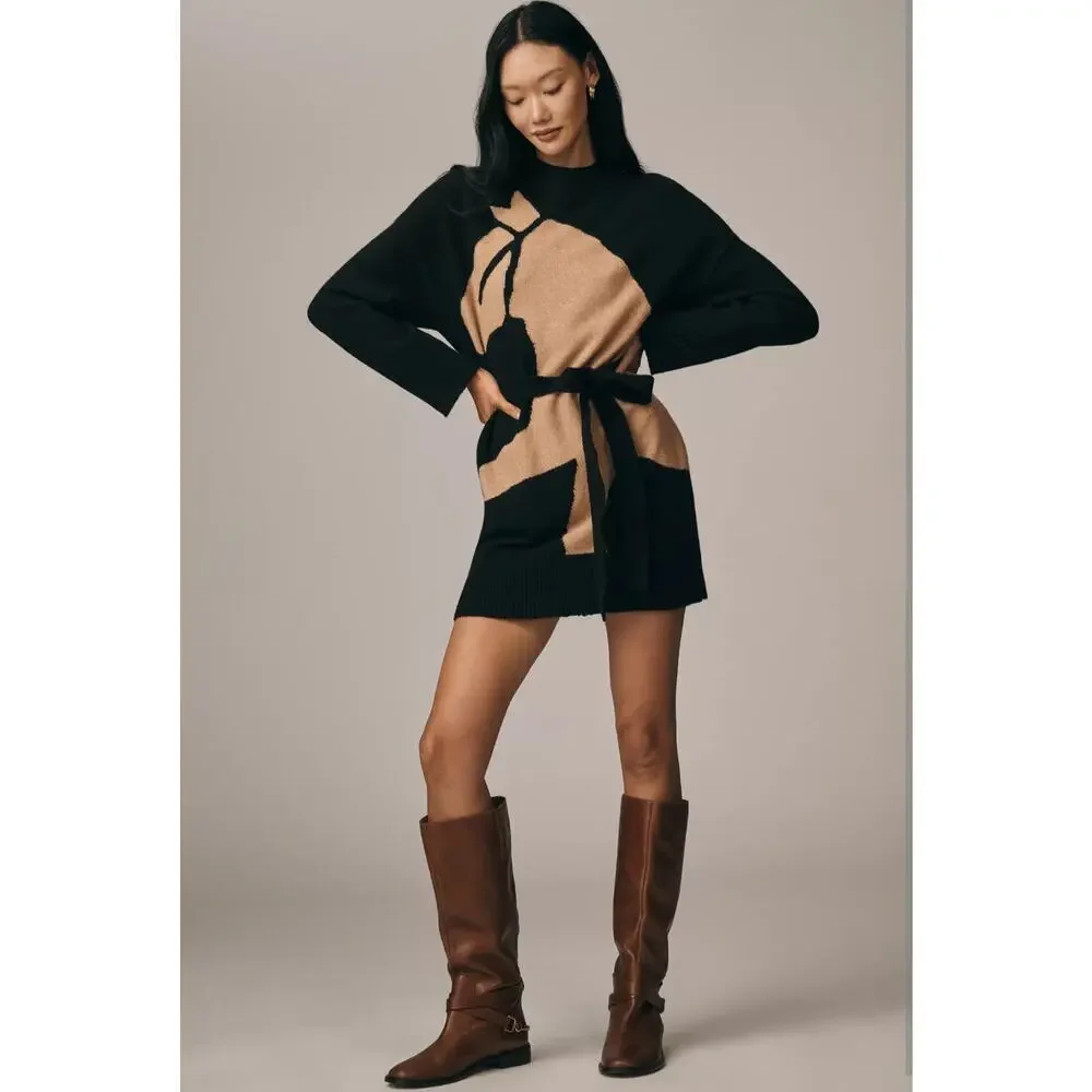 NWT Anthropologie Corey Lynn Calter Heidi Horse Sweater Mini Dress. Ret $198 - Picture 2 of 11